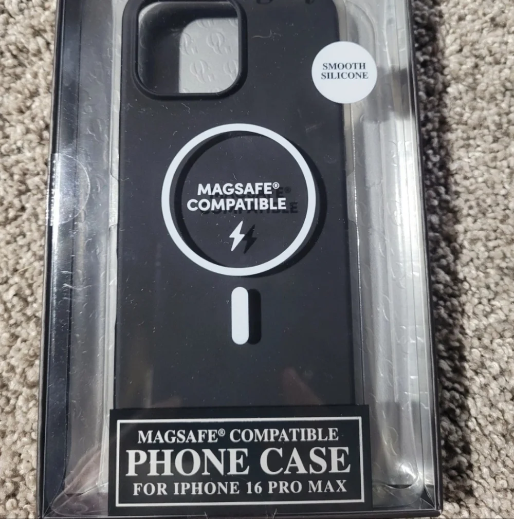 Oliver Gray iPhone 16 Pro Max Magsafe Smooth Silicone Black Cell Phone Case NEW